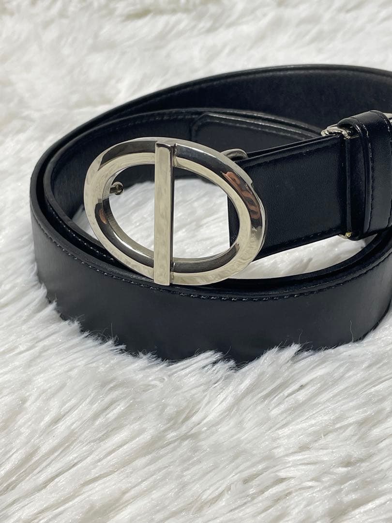 Christian Dior ディオール 本革 レザーベルト ブラック 仏製