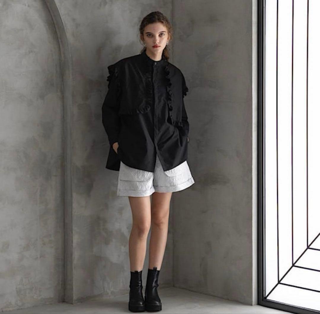 LINKABLE ジャガードショートパンツ【シルバー S】