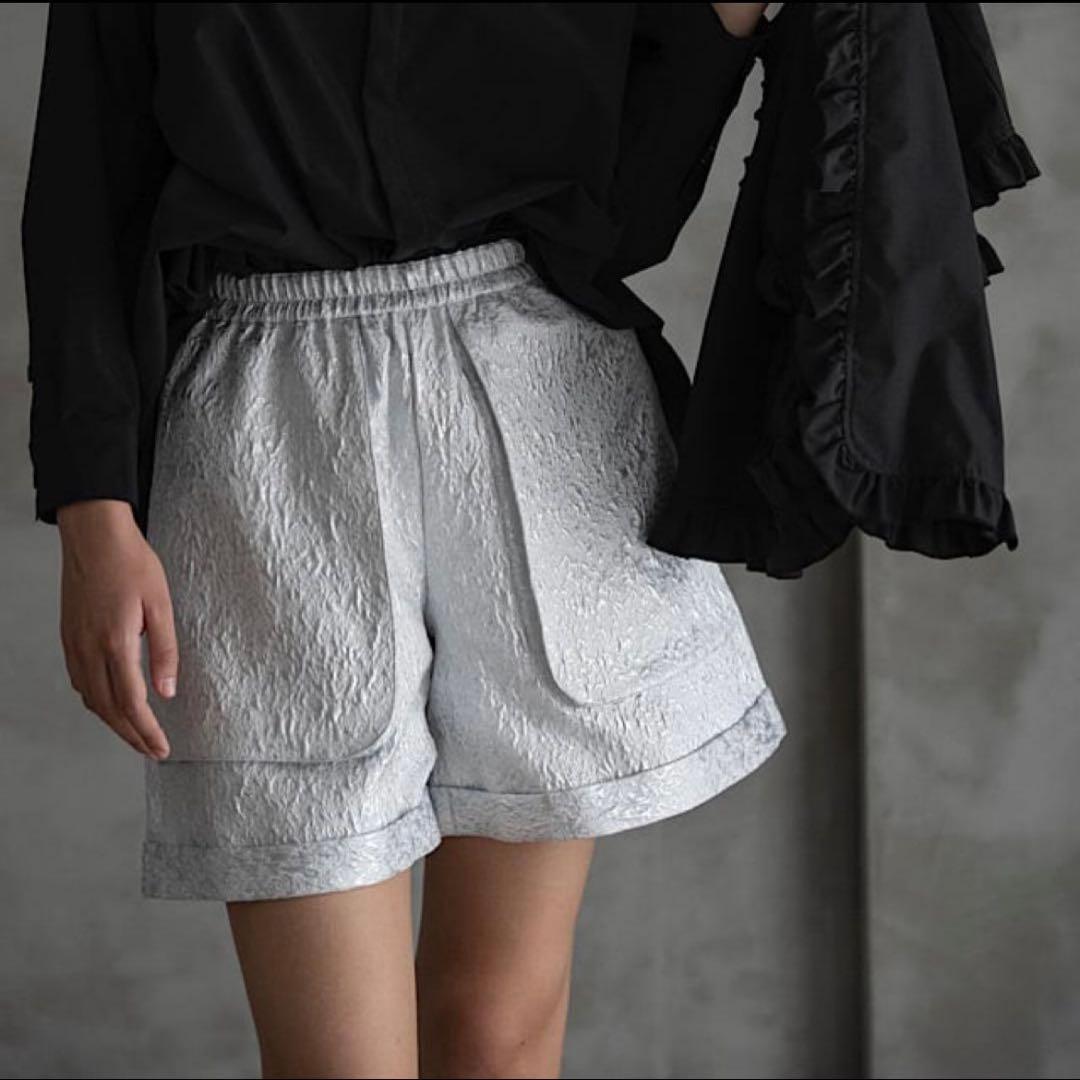 LINKABLE ジャガードショートパンツ【シルバー S】