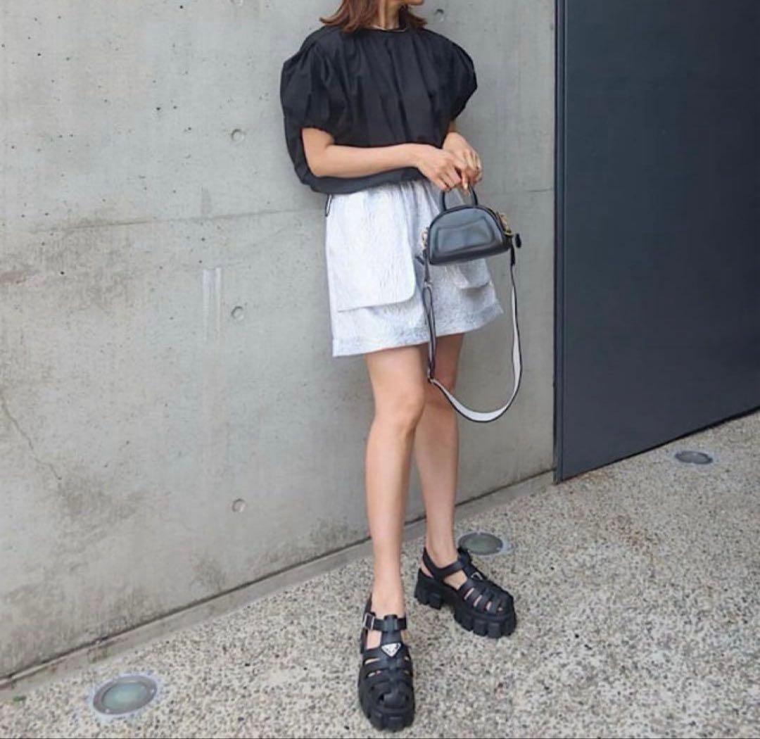 LINKABLE ジャガードショートパンツ【シルバー S】