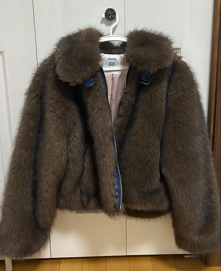 jouetie ベルトミドルファーコート ブラウン