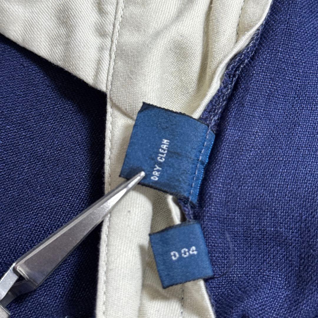 RalphLauren LINEN 2タックスラックス ネイビーW36L30古着