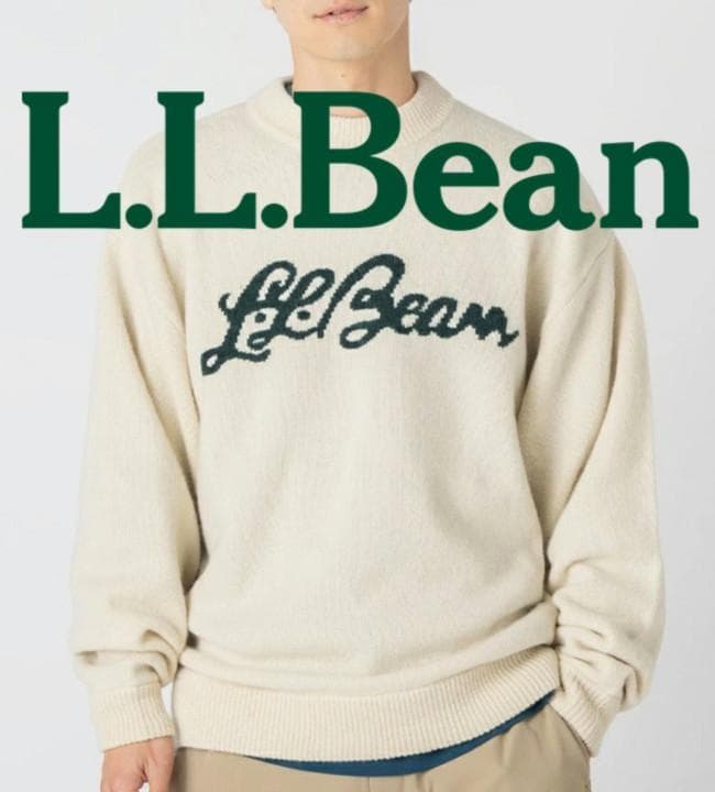 新品【L.L.Bean エルエルビーン 】毛100％ ロゴ ニット セーター L