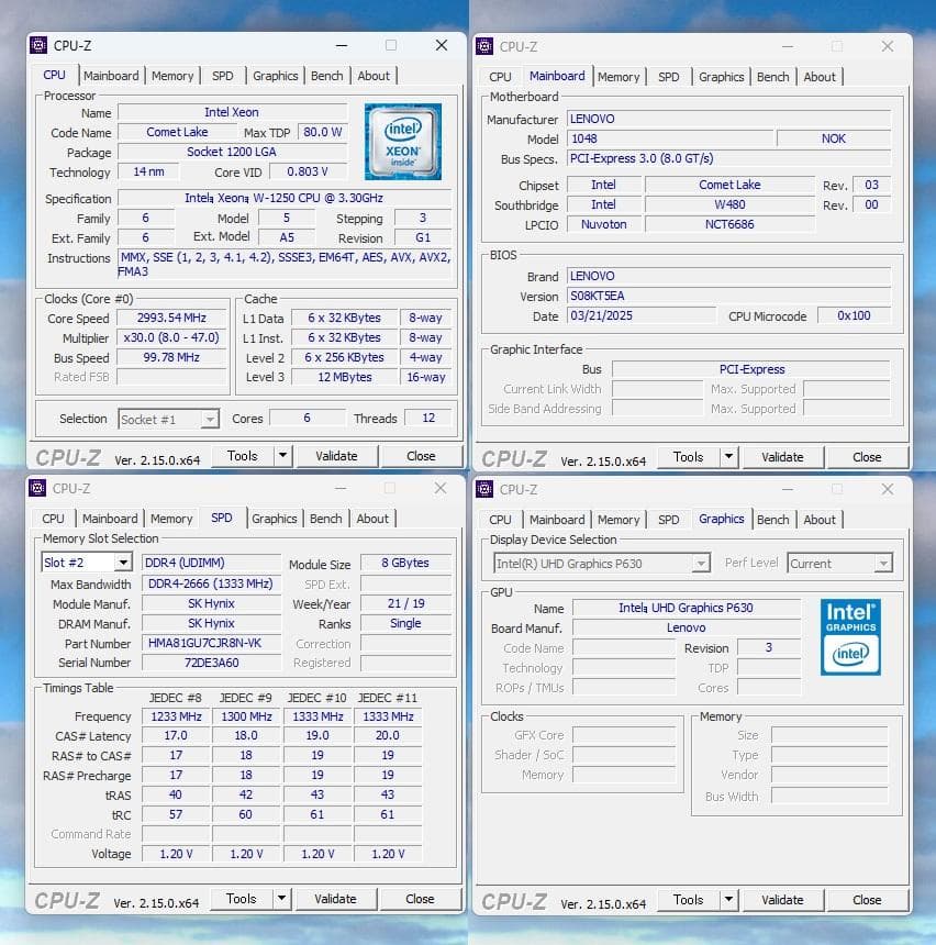ワークステーション Lenovo ThinkStation P340/XEON W-1250 8GB