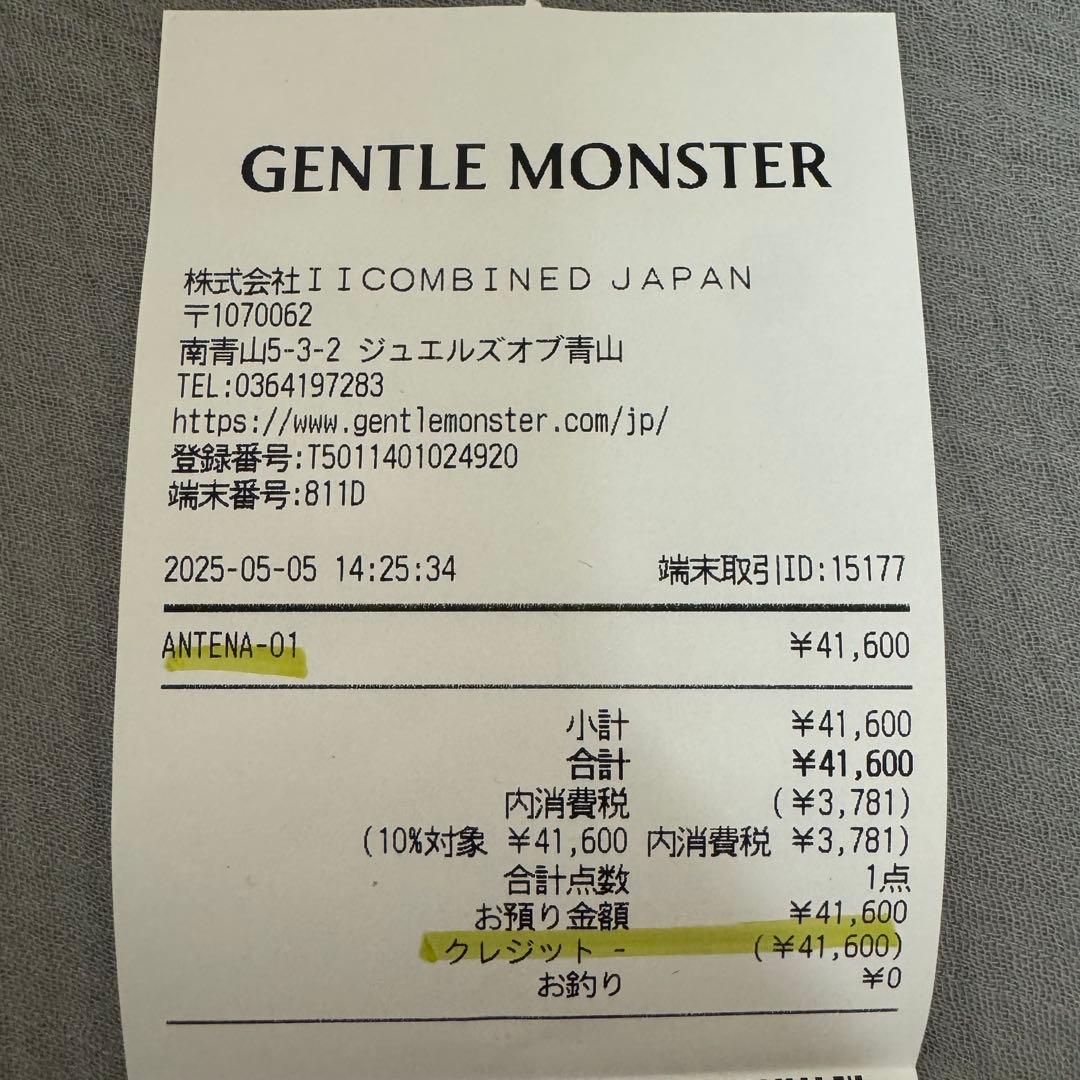 【完売品:青山店正規品】ジェントルモンスター　サングラス　ANTENA 01