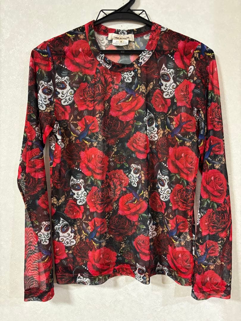 COMME des GARÇONS 花柄　メッシュトップス ネット　タイツ　S