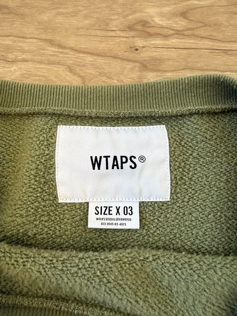 WTAPS オリーブグリーン クルーネック トレーナー
