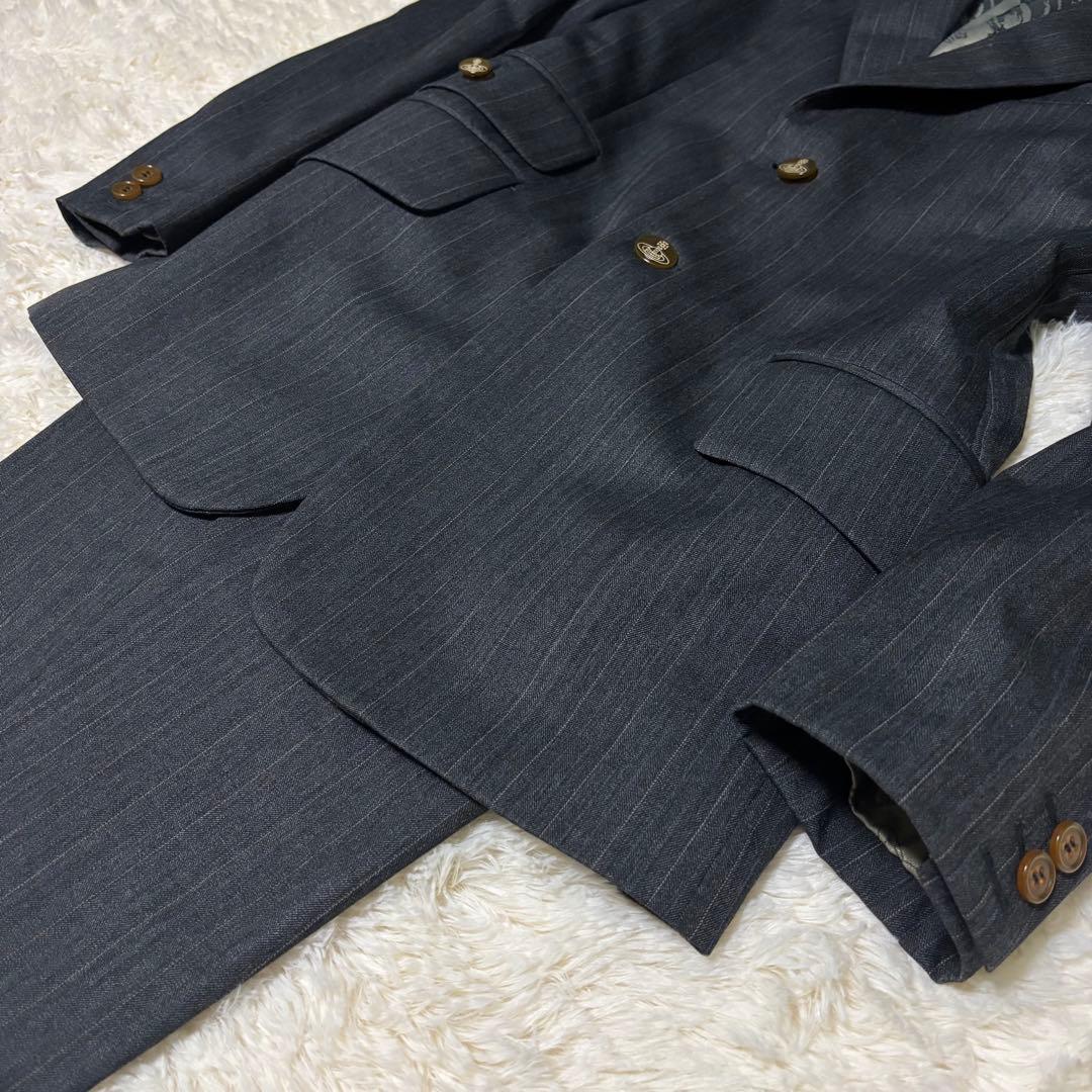 ヴィヴィアンウエストウッドマン　セットアップ　44 総柄　グレー　オーブボタン