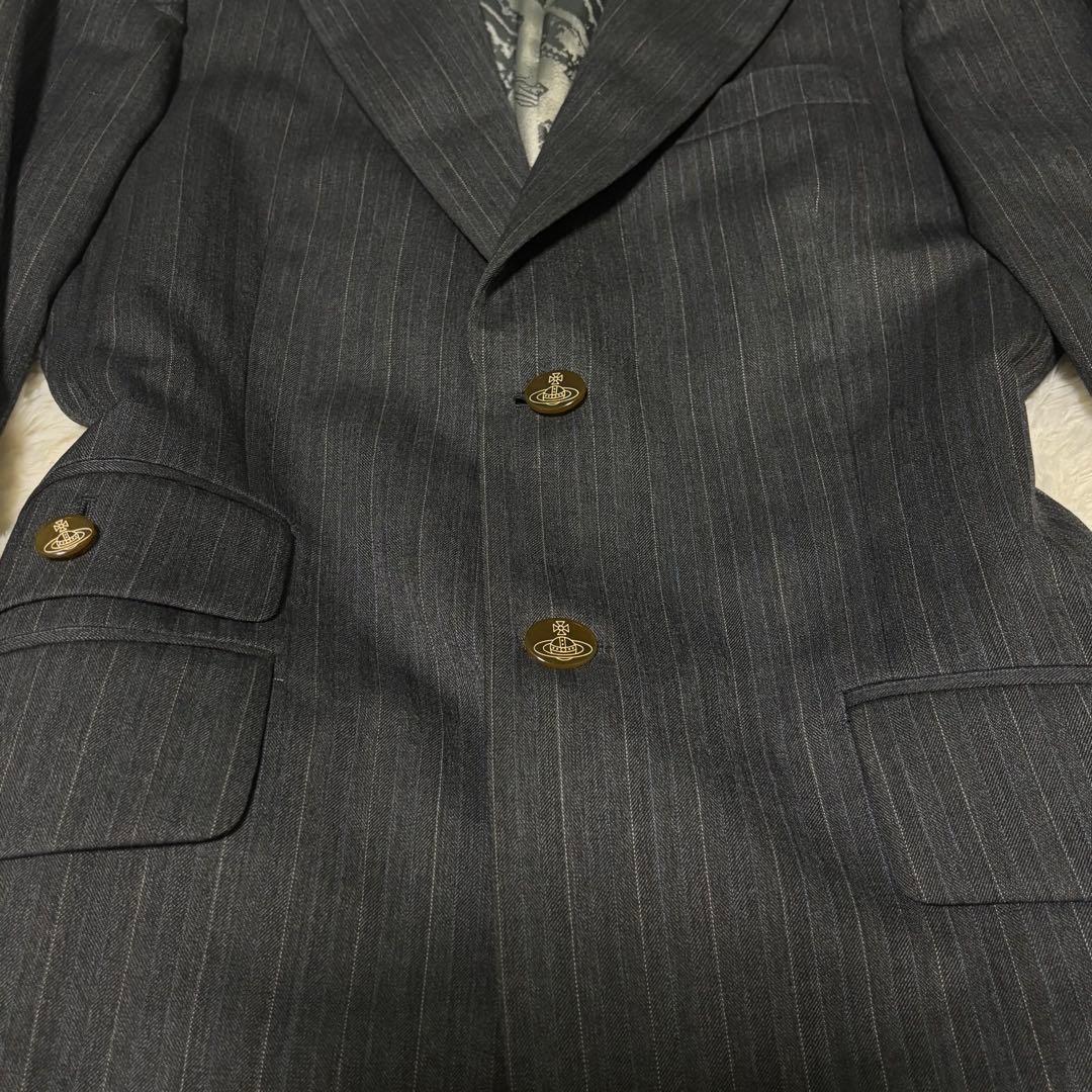 ヴィヴィアンウエストウッドマン　セットアップ　44 総柄　グレー　オーブボタン