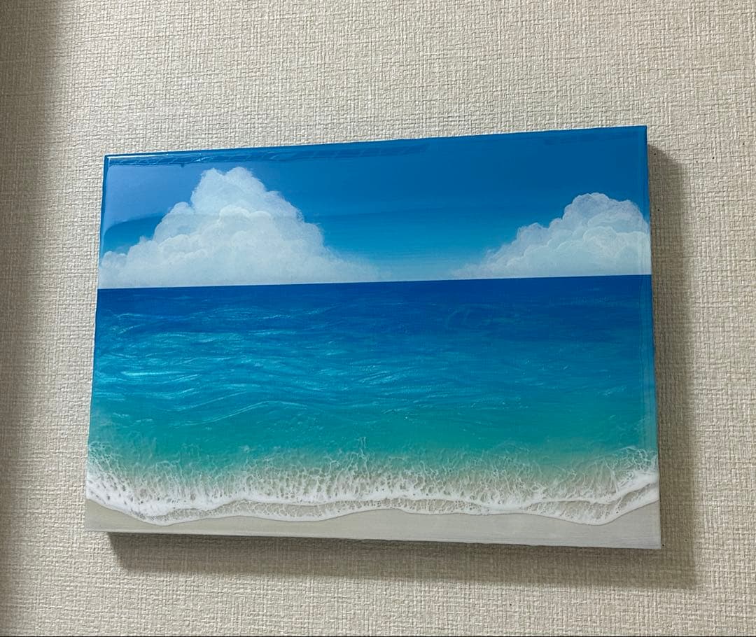 2025蓄光入りオーシャンレジンアート(A3パネル)No.13