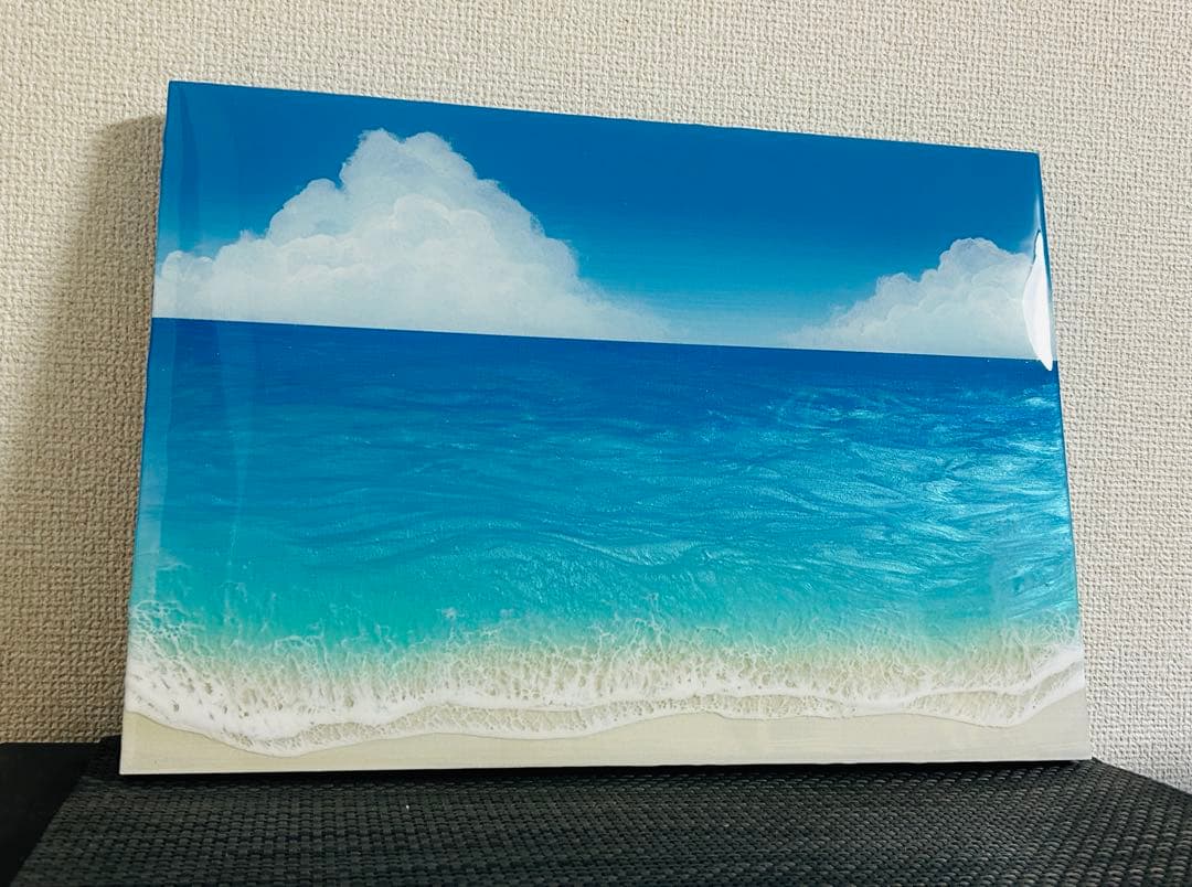 2025蓄光入りオーシャンレジンアート(A3パネル)No.13