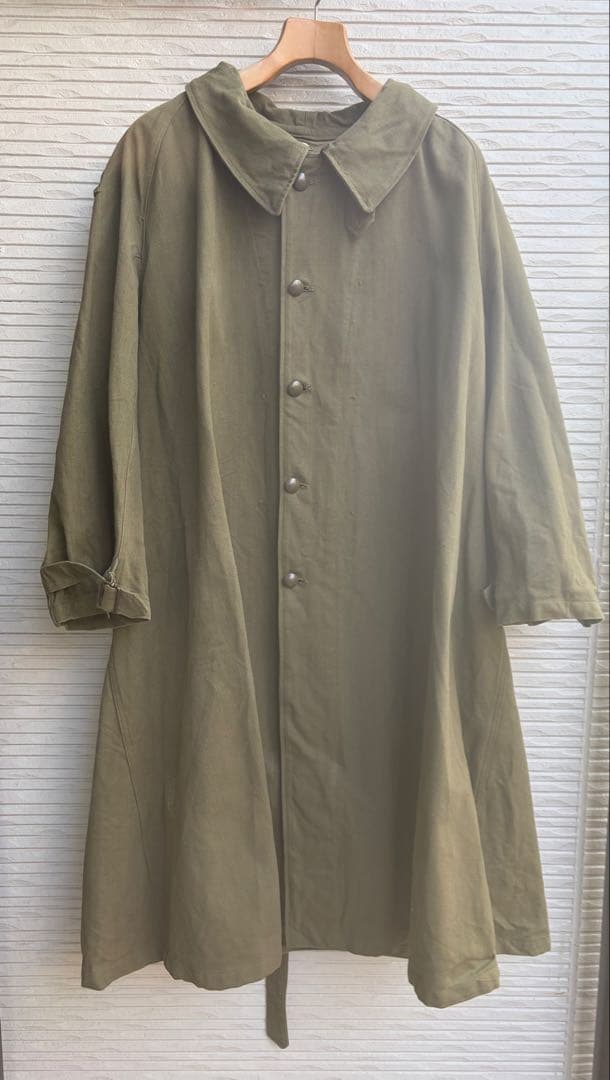 実物40s〜50s フランス軍 モーターサイクルコート サイズ6 コットンリネン