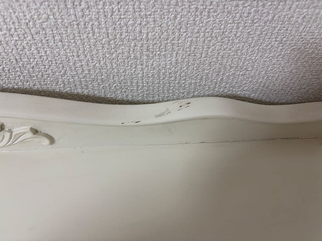 も*送様 アンティーク　ロココ調　ホワイト木製チェスト　フレンチカントリー