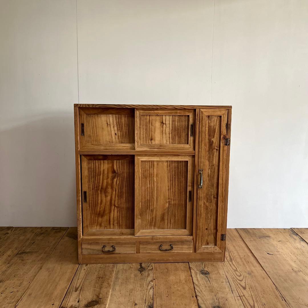 アンティーク チェスト 棚 無垢材 本棚 食器棚 z851