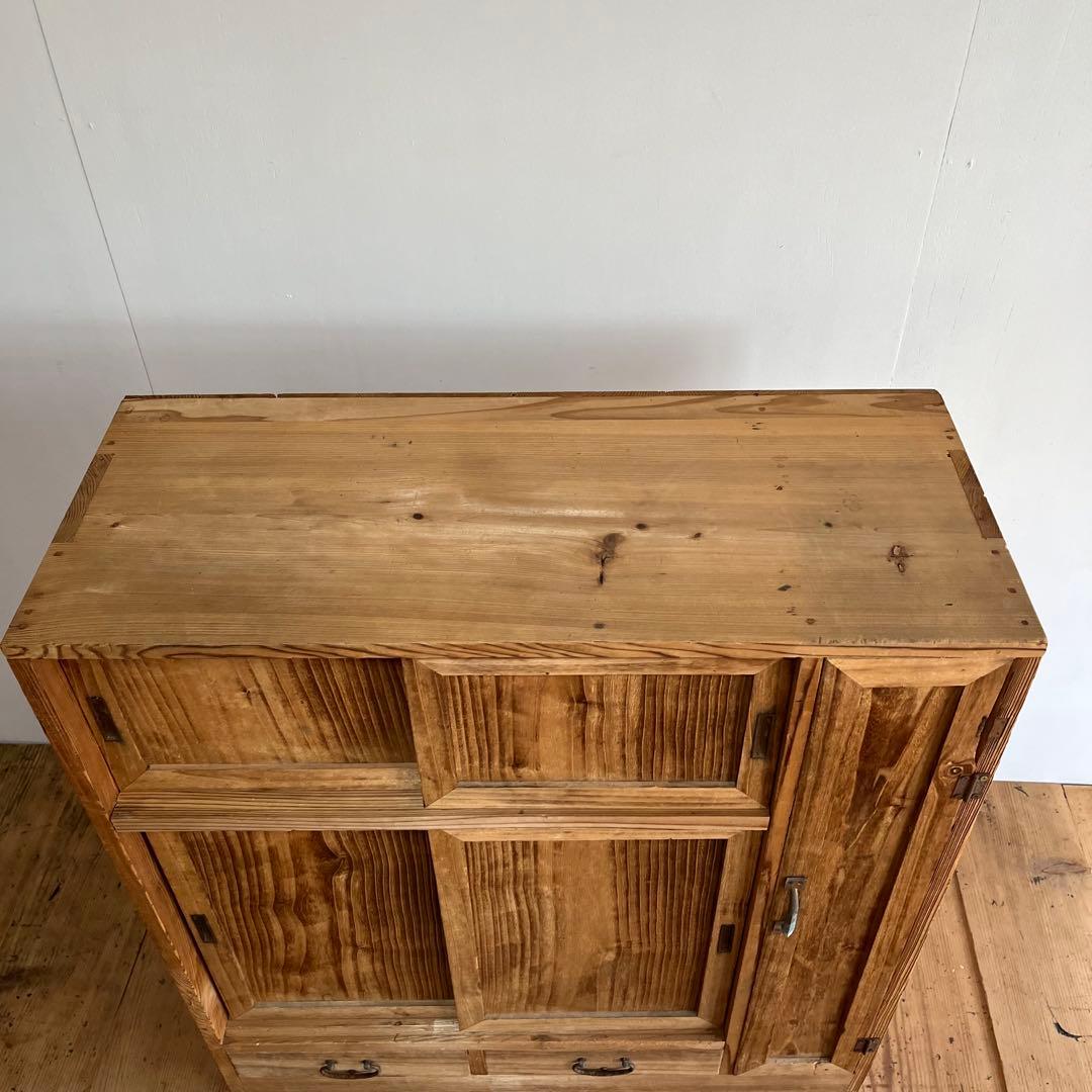 アンティーク チェスト 棚 無垢材 本棚 食器棚 z851