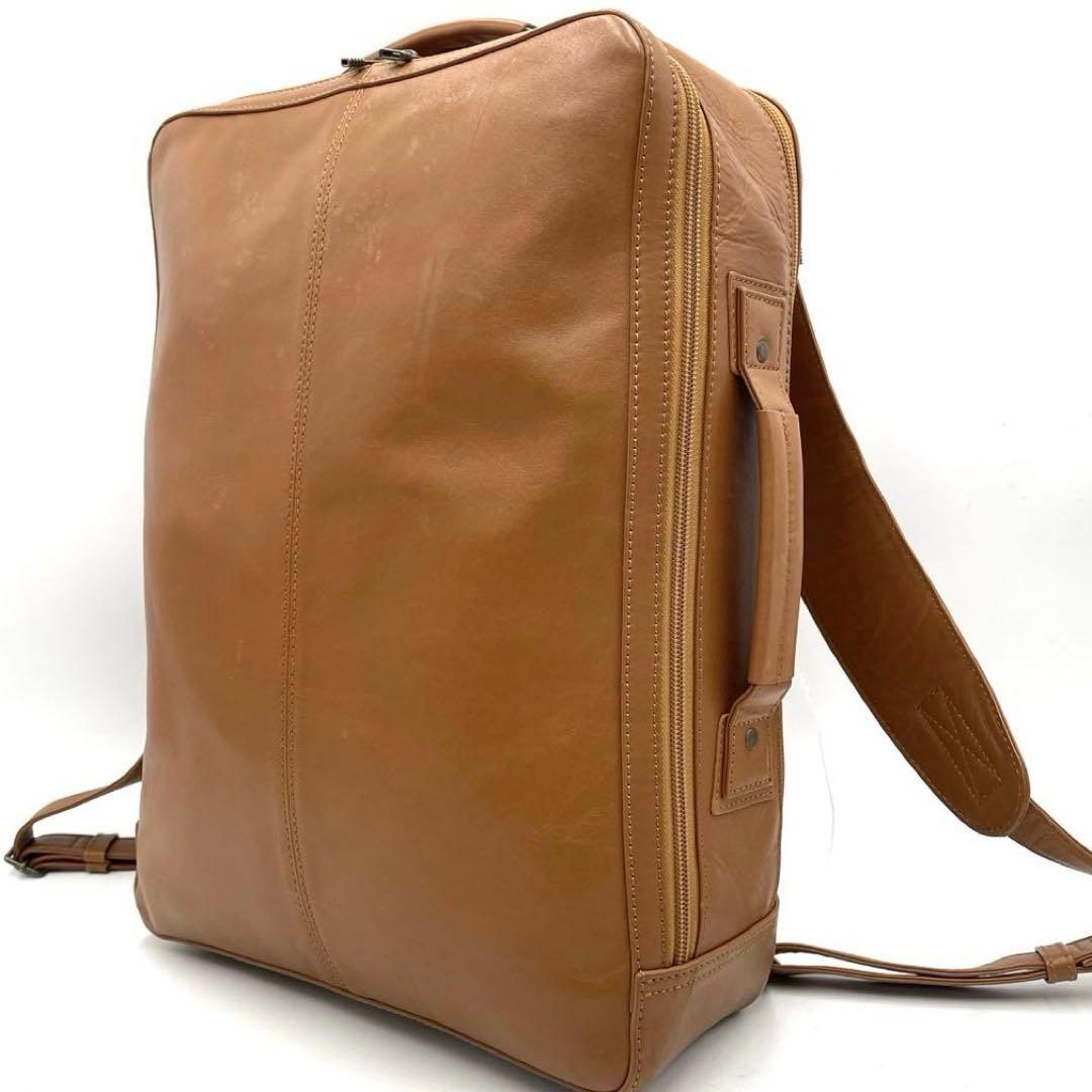 美品● マザーハウス ザダン リュック バックパック ブラウン レザー