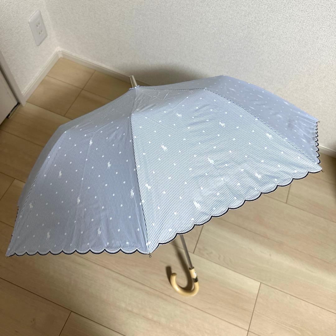 新品未使用タグ付　ポロラルフローレン　晴雨兼用傘ブルーストライプ柄