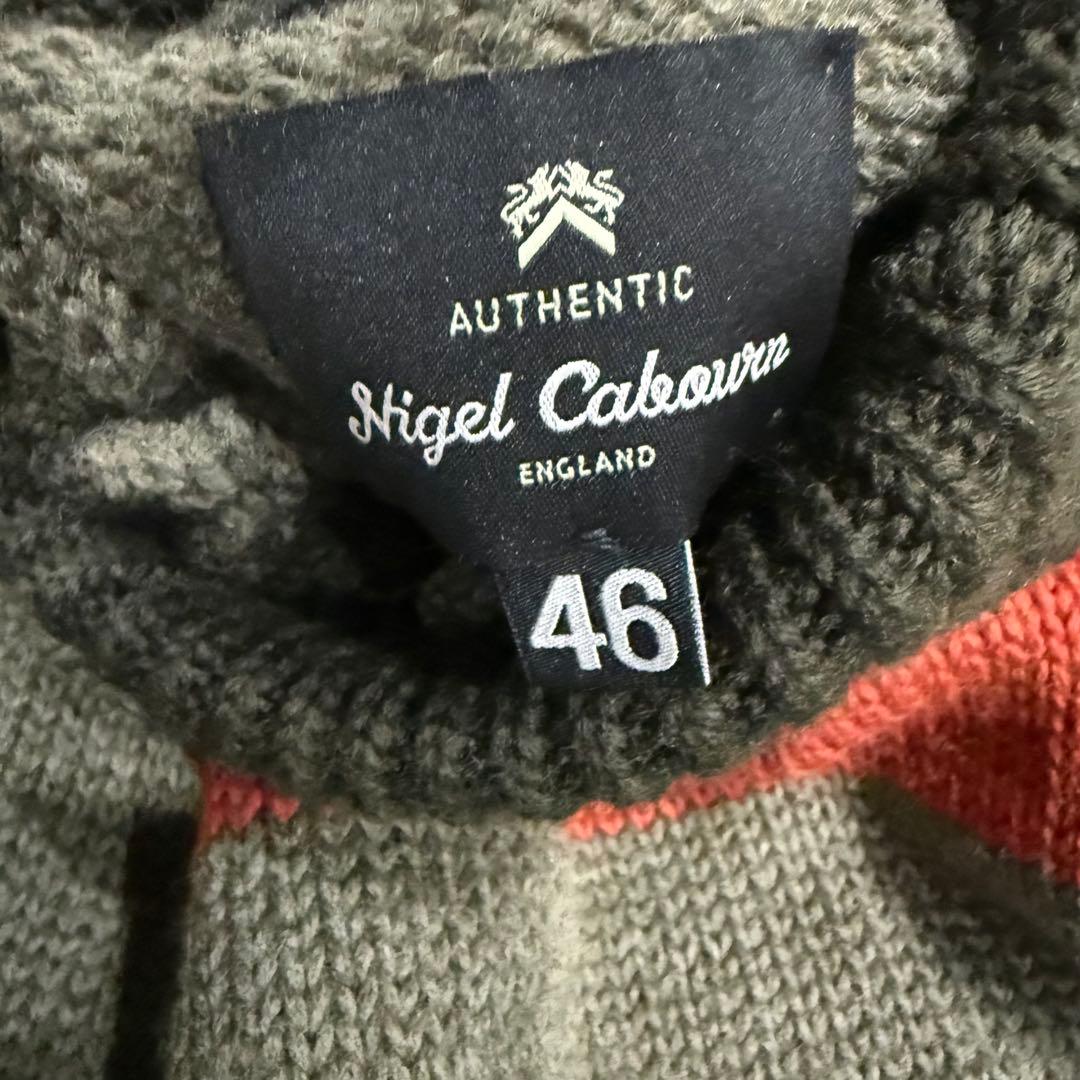 Nigel Cabourn stripe wool ロールネック ニット　uk