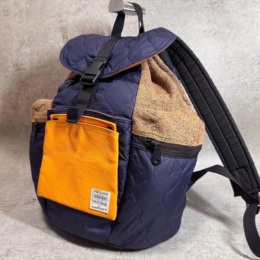 希少 Porter x Carven リュック キルティング ネイビー
