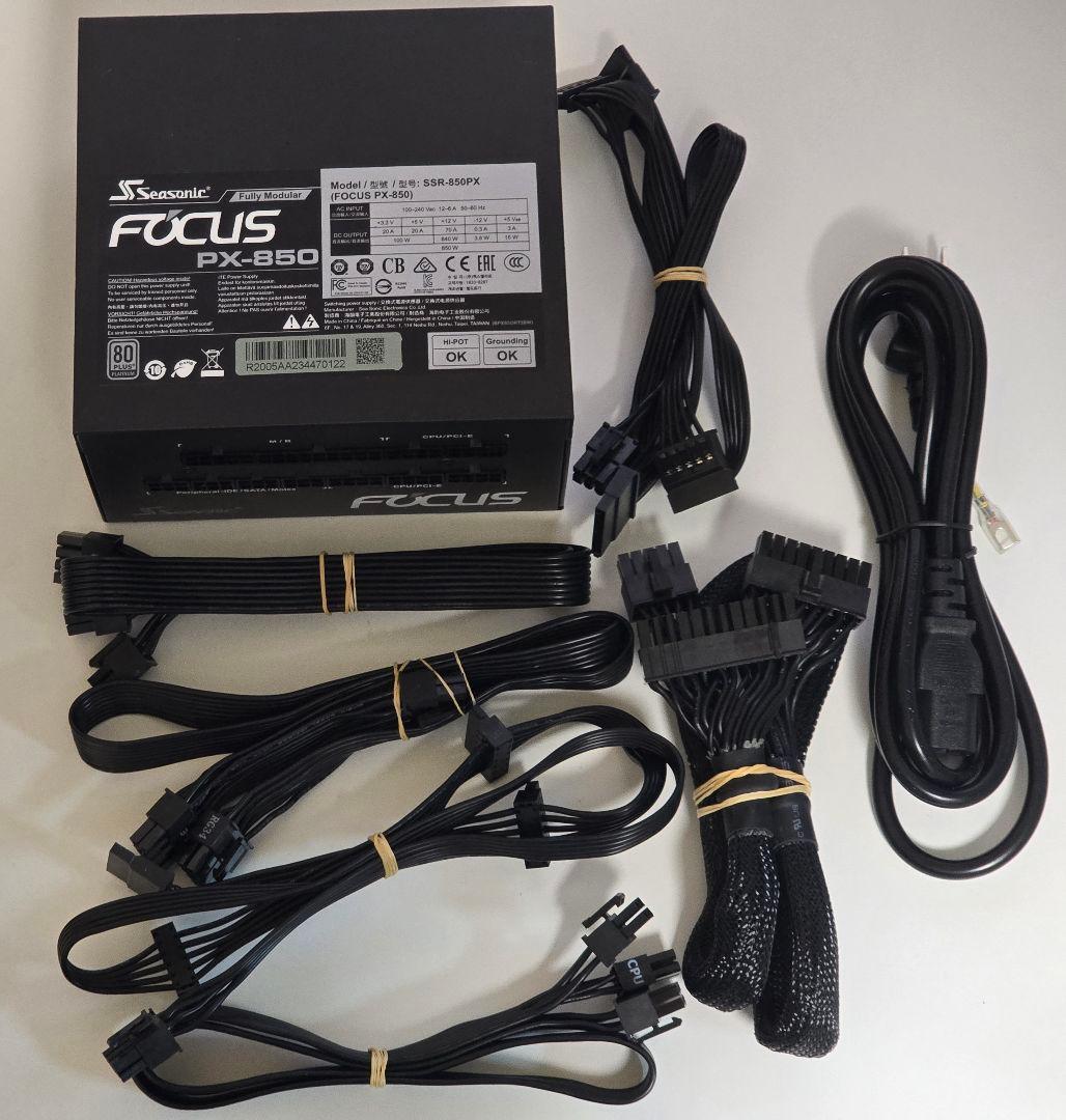 Seasonic Focus 850W 80PLUS プラチナ認証電源ユニット