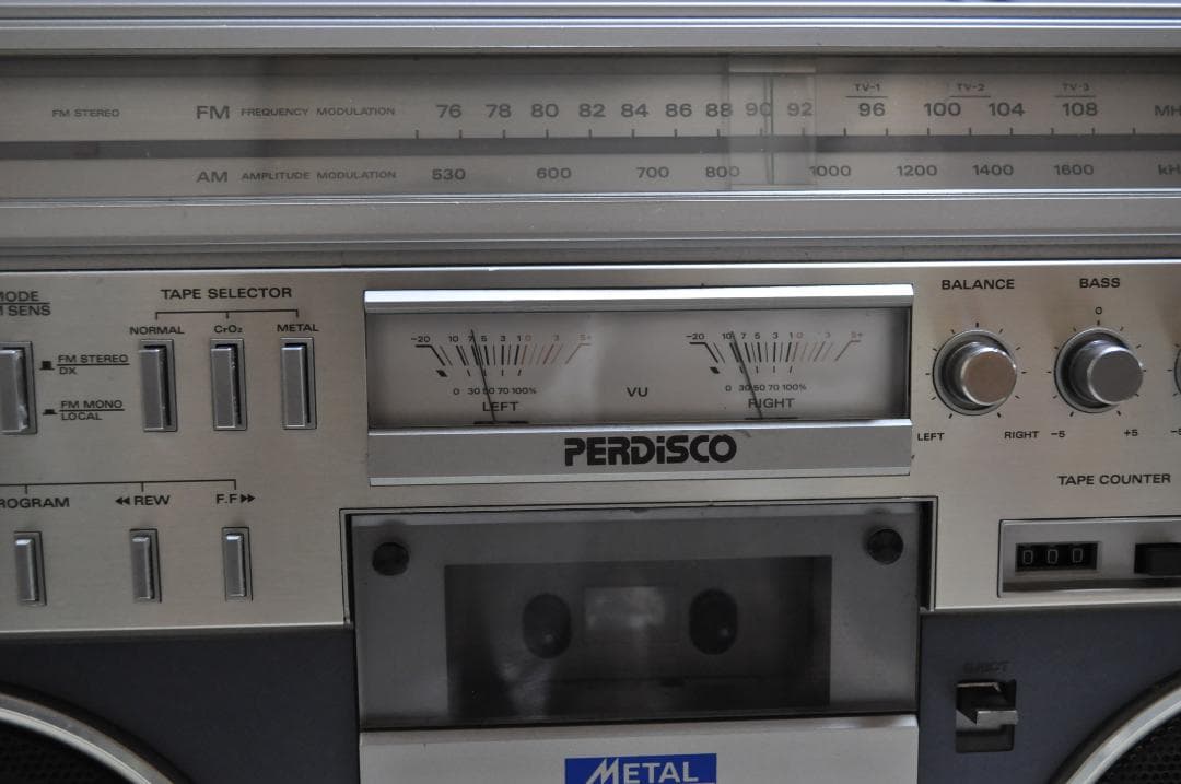 希少 日立 パディスコ ラジカセ TRK-8600 青 レトロラジオ 動作品