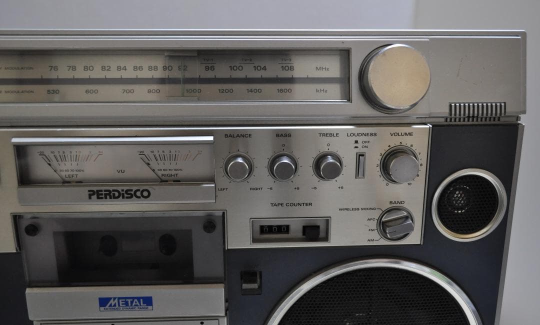 希少 日立 パディスコ ラジカセ TRK-8600 青 レトロラジオ 動作品