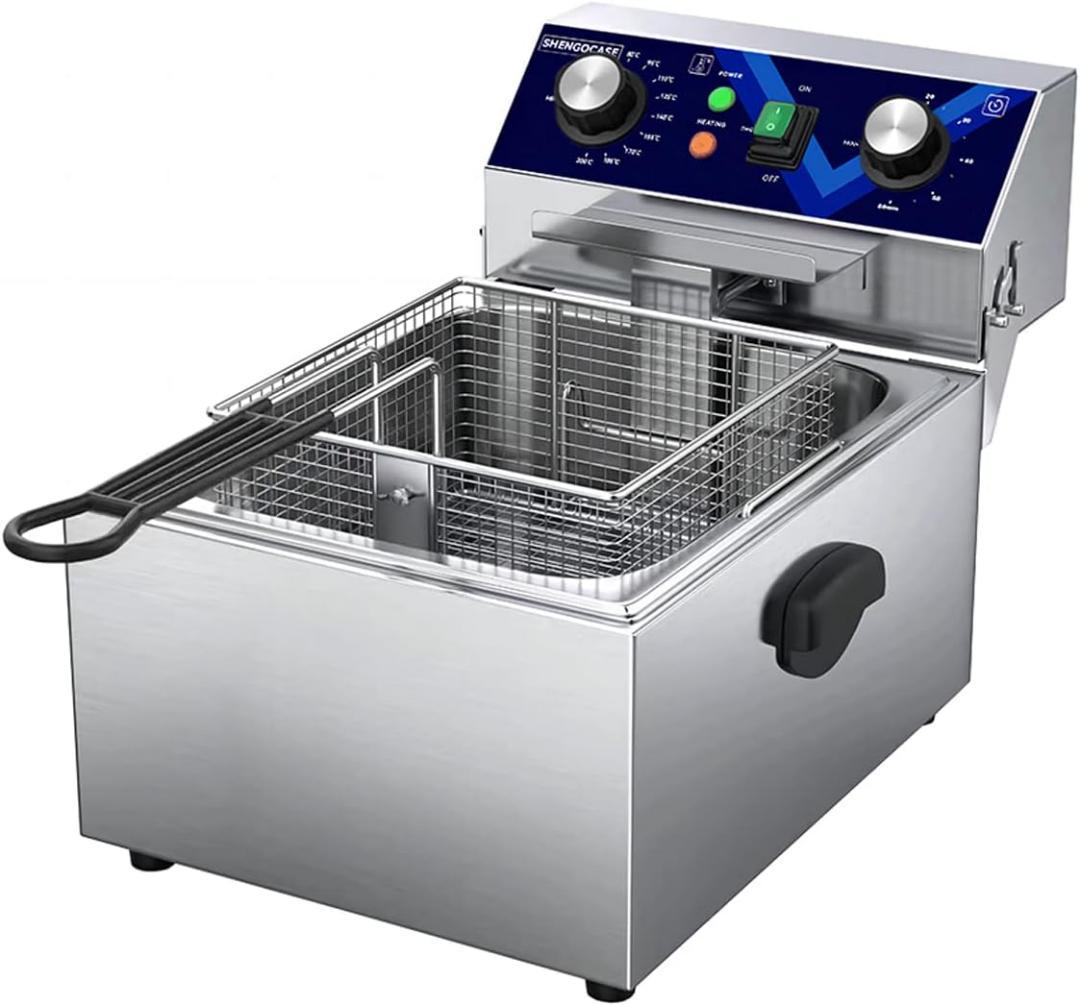 大人気❣️ 電気フライヤー 10L 卓上フライヤー 揚げ物器 ミニフライヤー