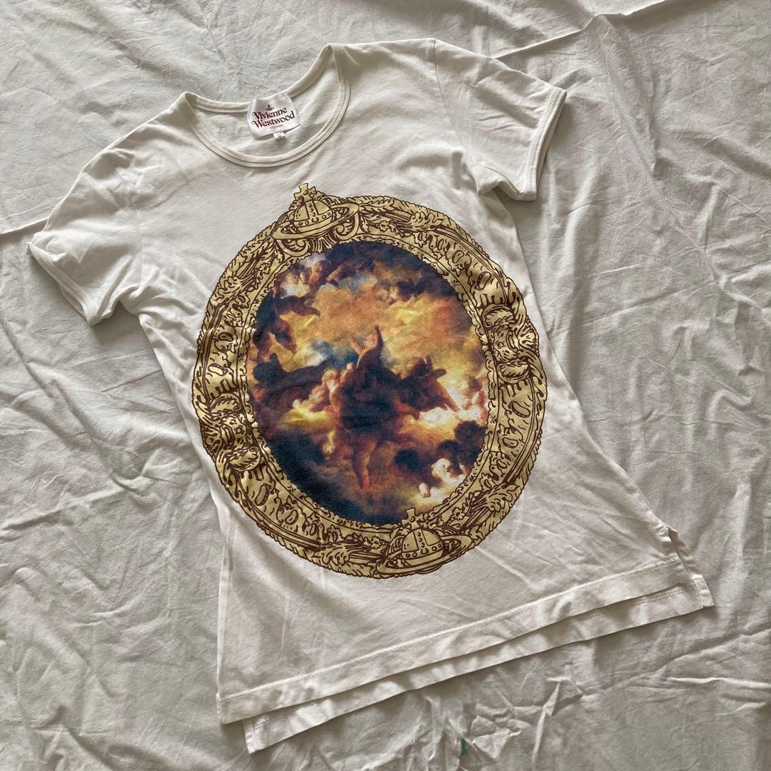極希少　ヴィヴィアンウエストウッド　Tシャツ　パフスリーブ　天使プリント　S　白