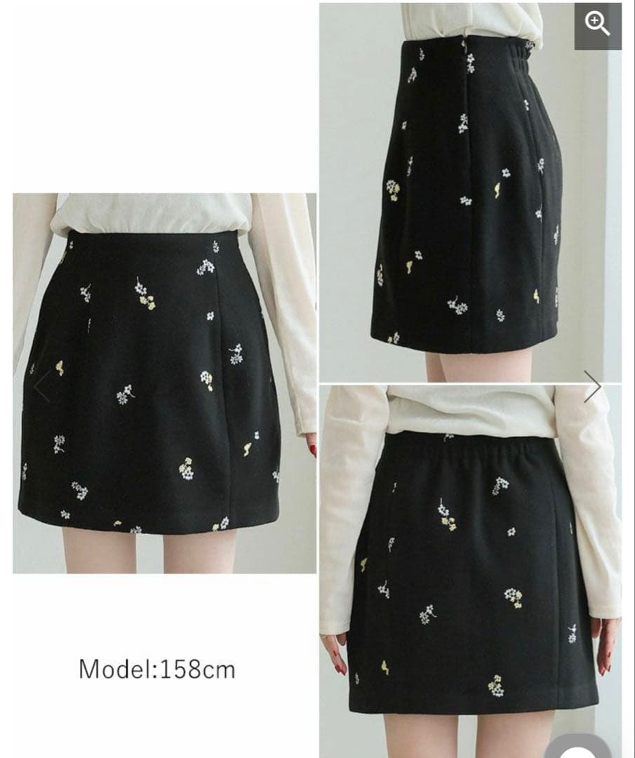 ⭐️新品、タグ付　DONOBAN フローレット　スカート　ブラック