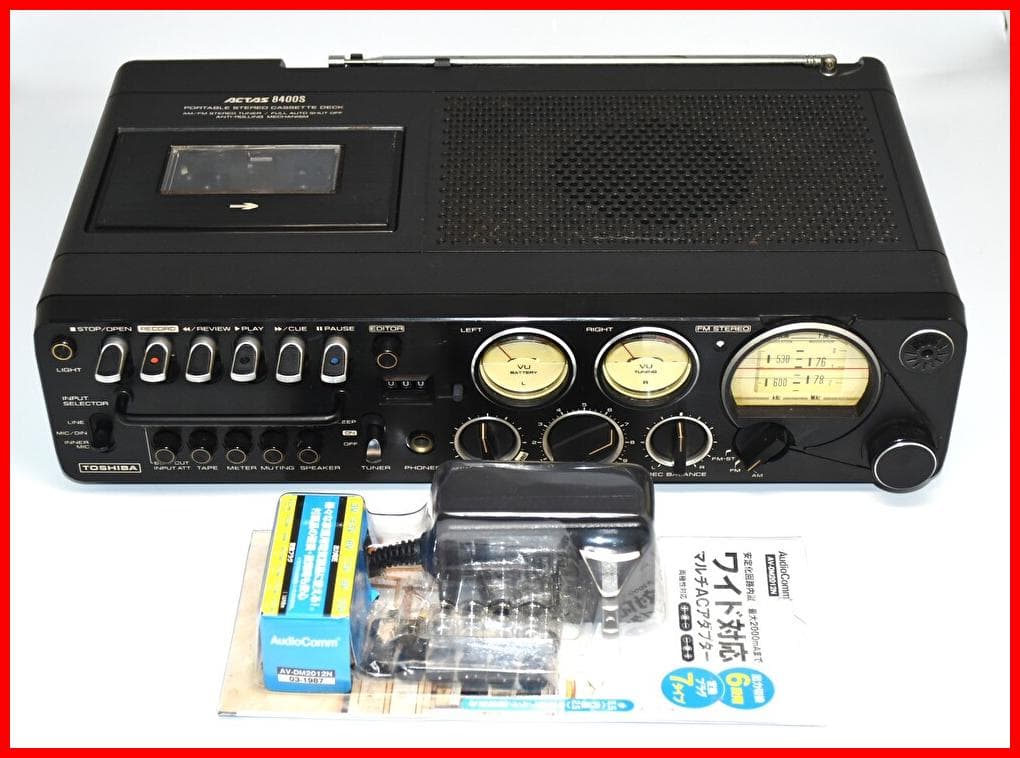 昭和レトロ 東芝 ACTAS RT-8400S 通電確認・ラジオ受信 ラジカセ