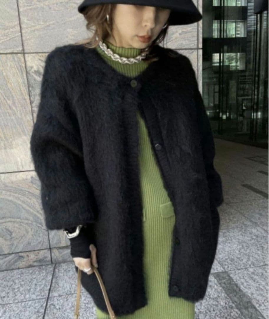 Ameri　2WAY MOHAIR SHAGGY KNIT