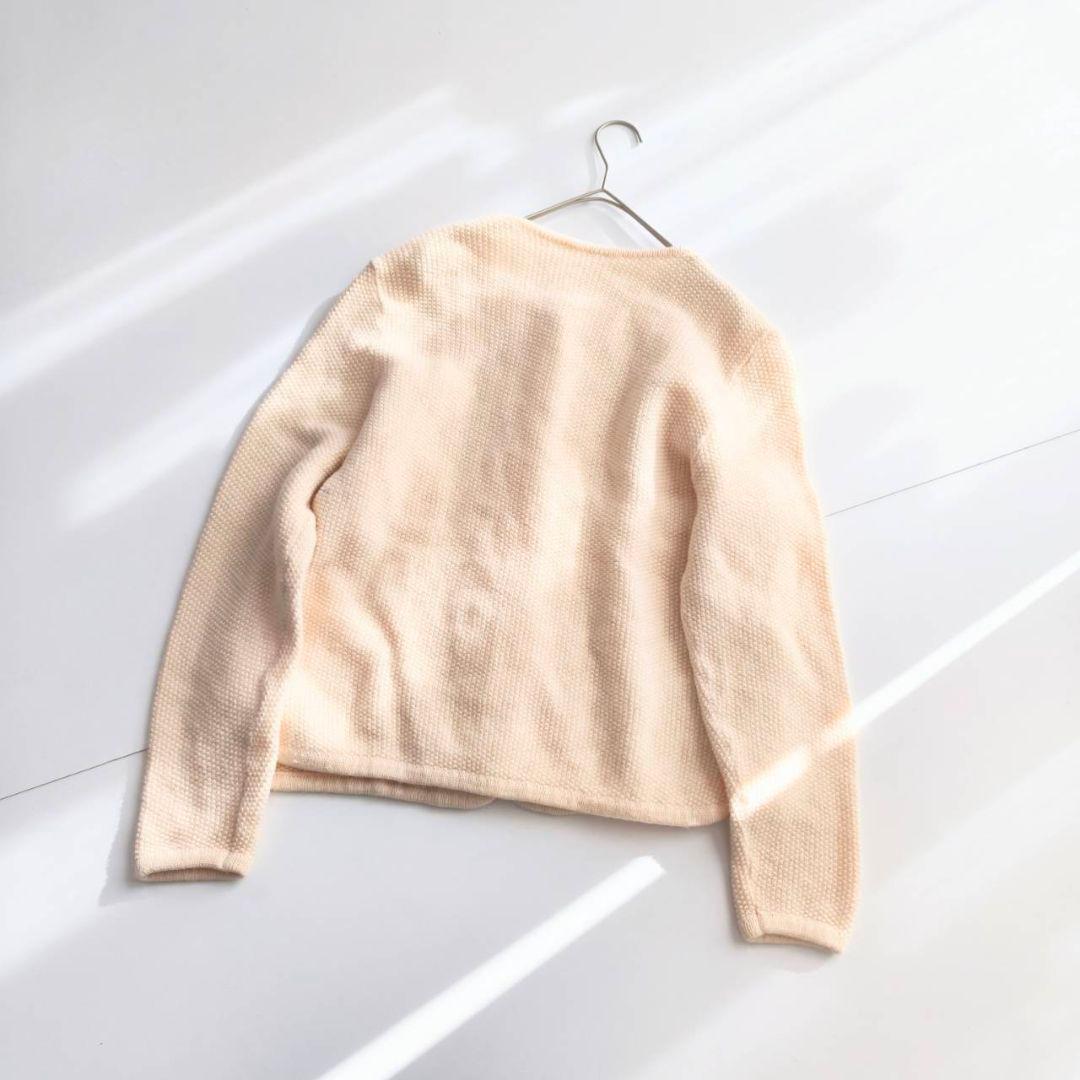 極上ピュアウール Schoeller チロルカーディガン アラン編み 花柄A23