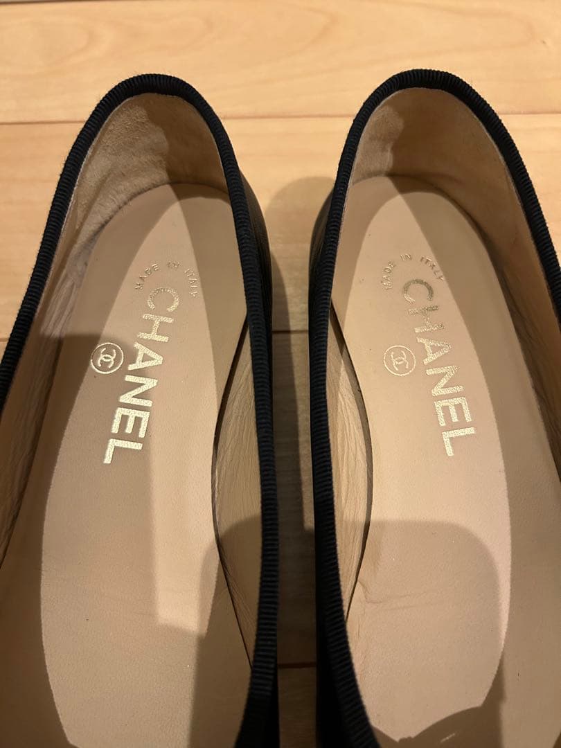 CHANEL バレリーナ　ラムスキン　エナメル　ブラック　36