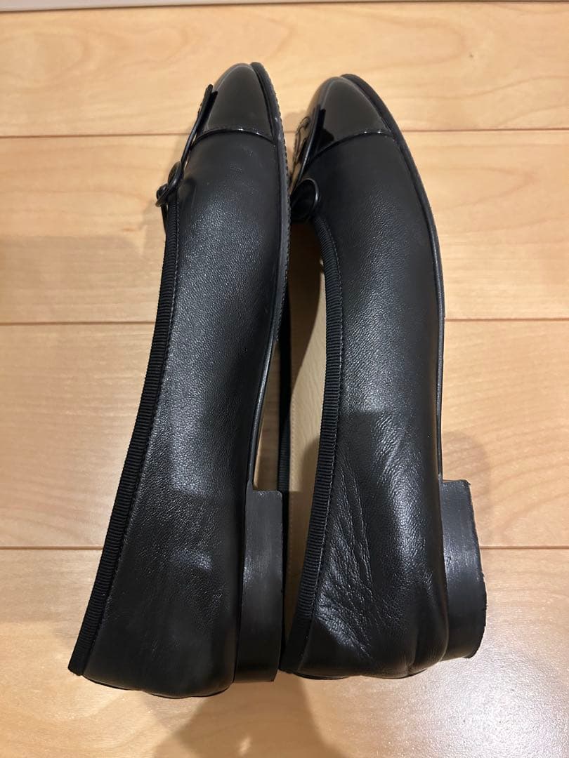 CHANEL バレリーナ　ラムスキン　エナメル　ブラック　36