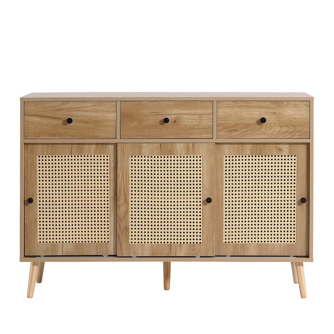 人気再入荷！キャビネット サイドボード チェスト北欧 木目調 【ナチュラル】