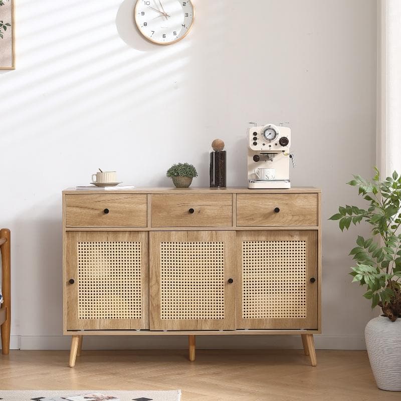 人気再入荷！キャビネット サイドボード チェスト北欧 木目調 【ナチュラル】