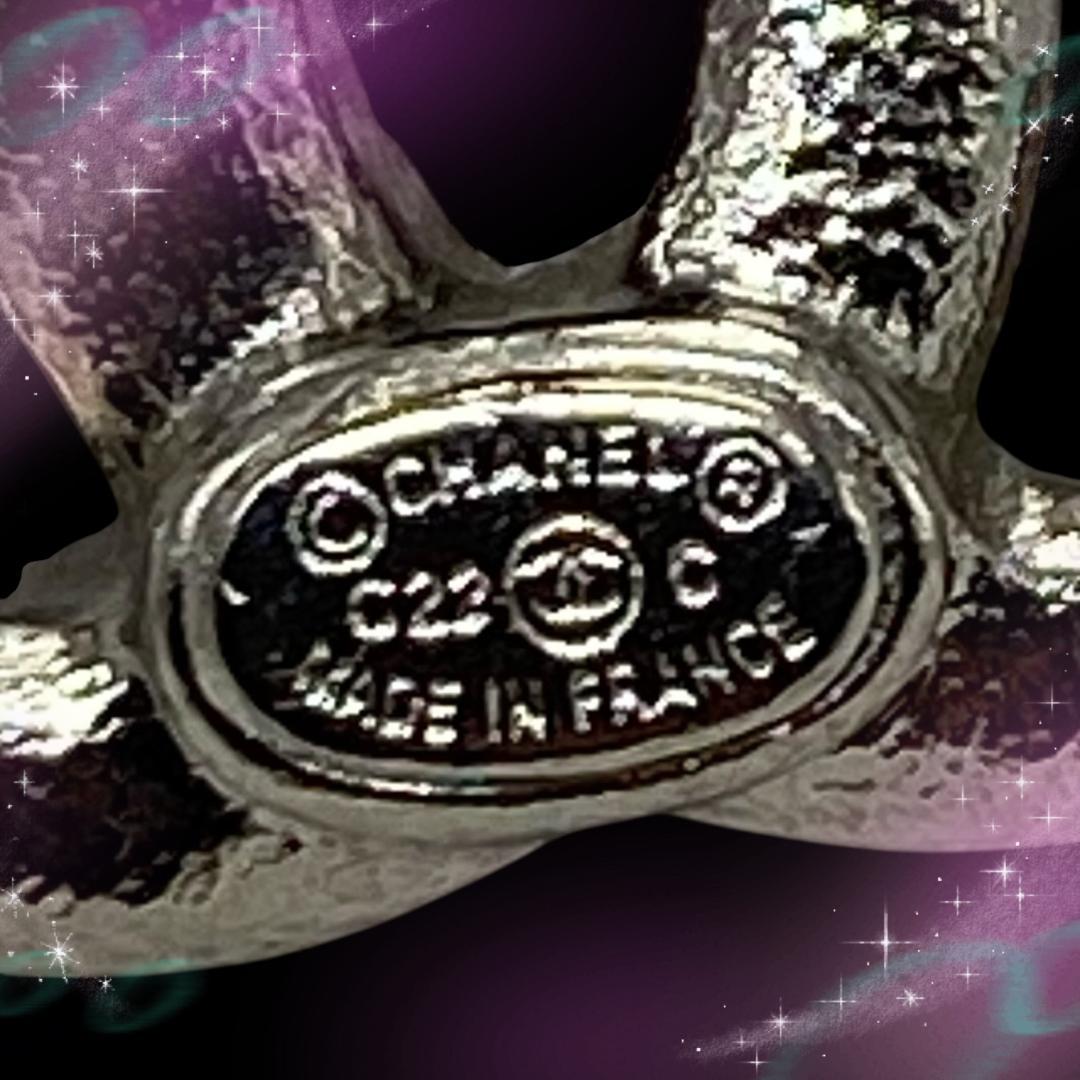 《美品》 シャネル ピアス片耳 ココマーク ラインストーン シルバー C22C