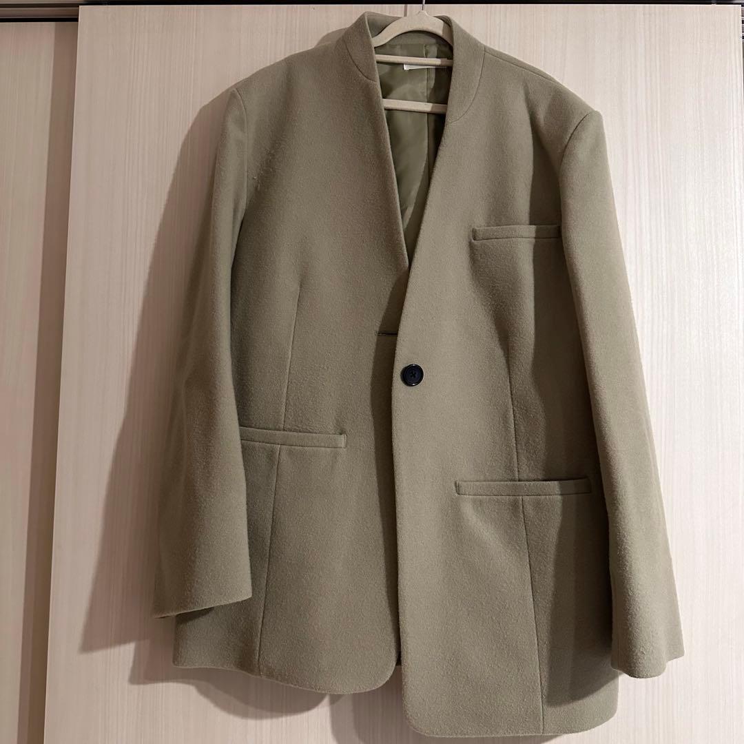 【digne】collarless jacket coat