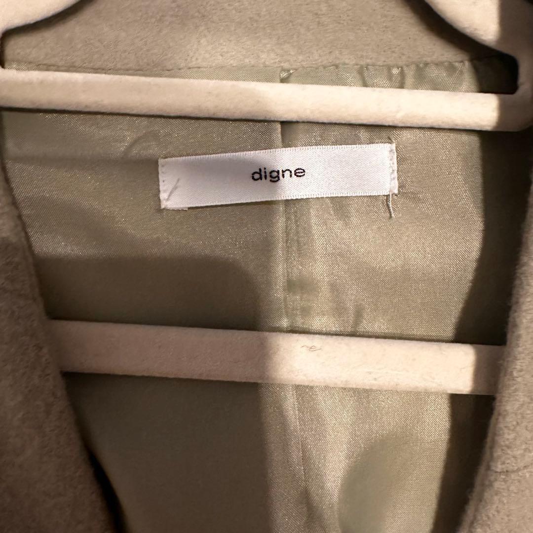 【digne】collarless jacket coat