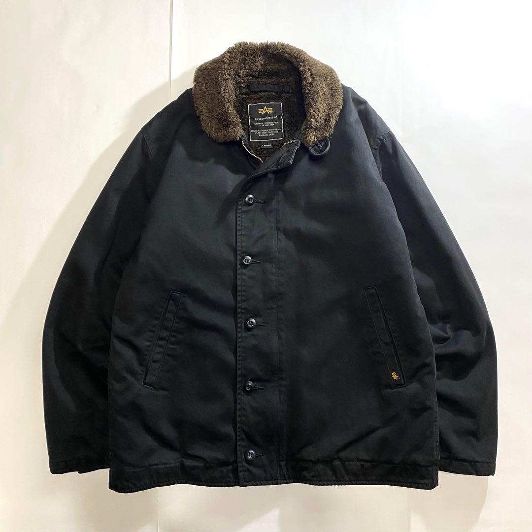 ALPHA アルファ N-1 Deck デッキ ジャケット ブラック 黒 L