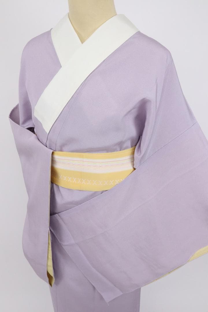 《洗える正絹♪長襦袢■江戸小紋◆鮫■藤色■着物下着♪正絹着物◆J12-1》