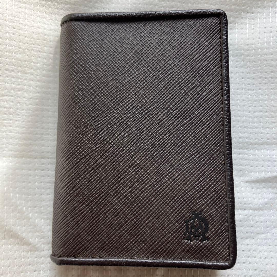 【dunhill 】名刺入れ ダークブラウン　レザー　二つ折り　未使用品