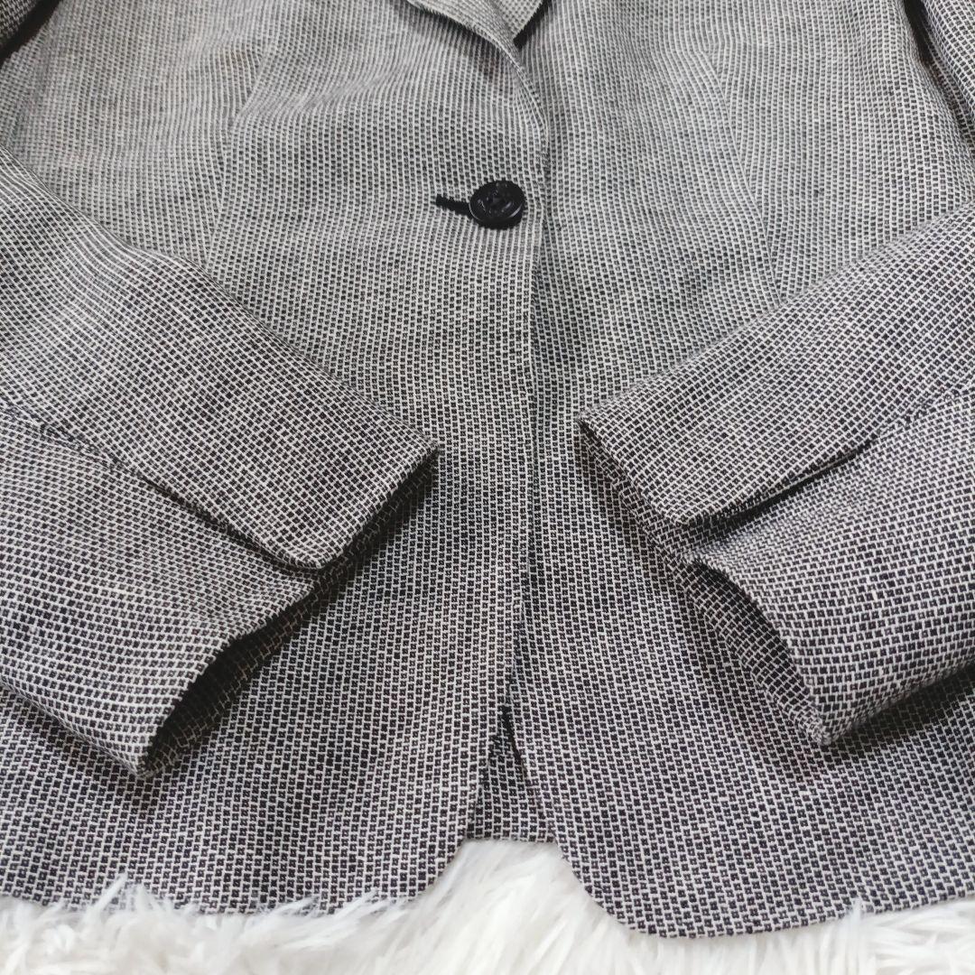 マックスマーラ 白タグ ツイート スカートスーツ リネン セットアップ 格子