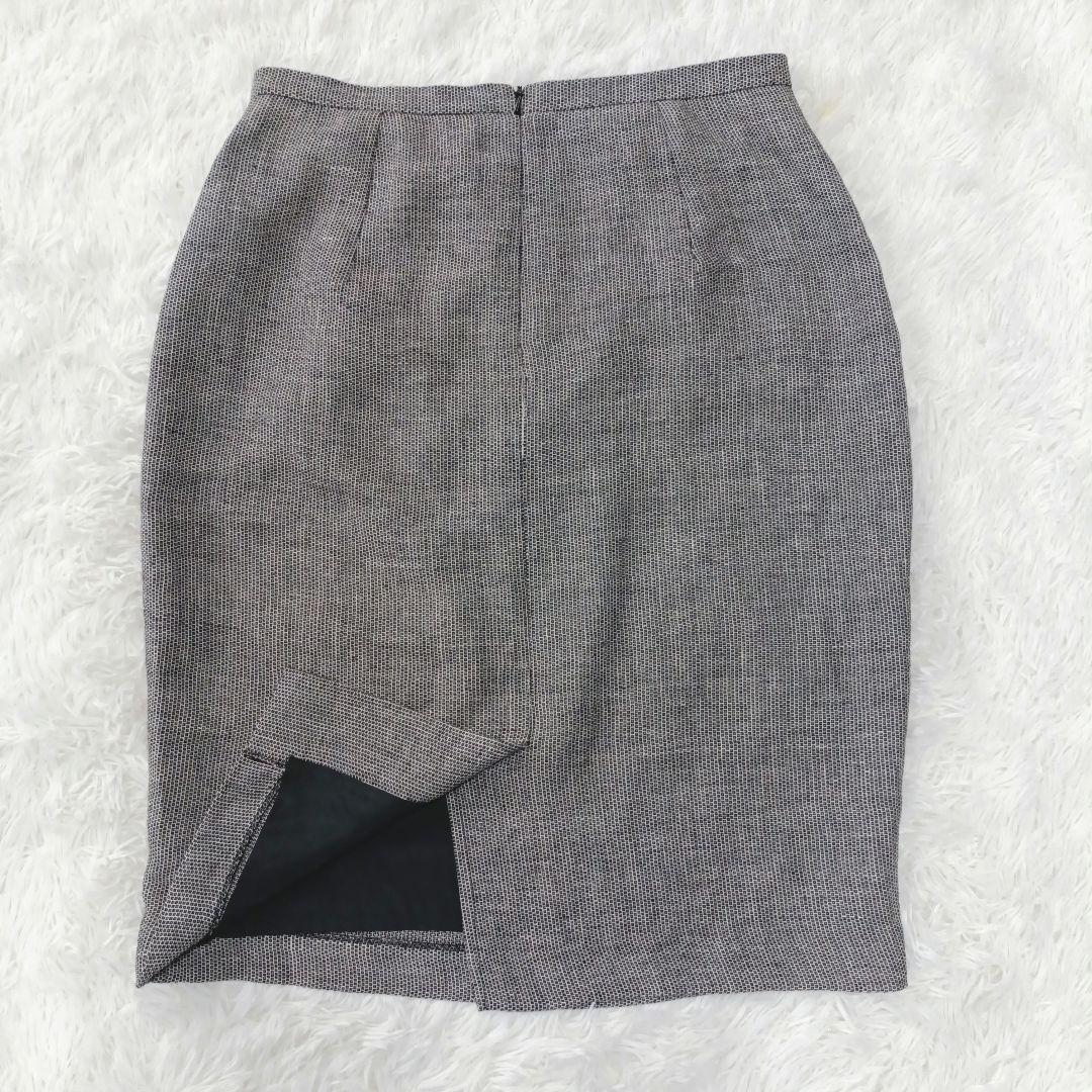 マックスマーラ 白タグ ツイート スカートスーツ リネン セットアップ 格子