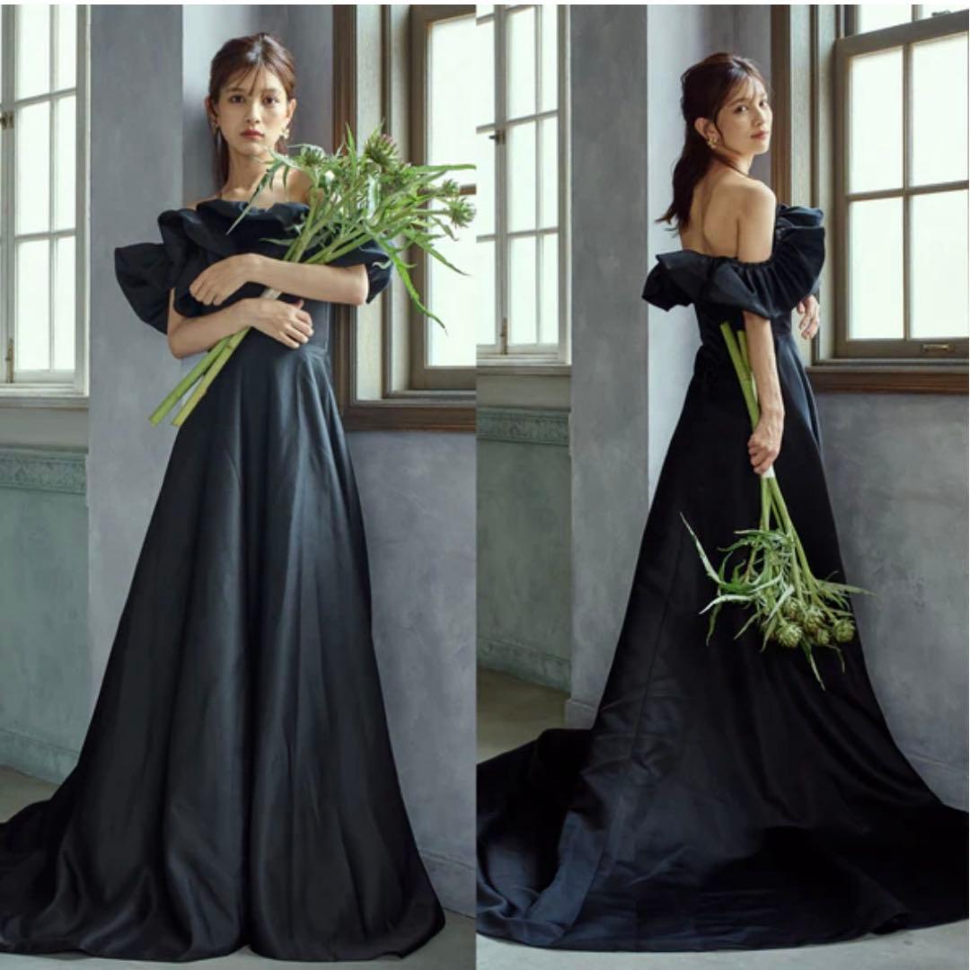 【TT様】ドレスプロダクション オフショルダー Aラインドレス ブラック