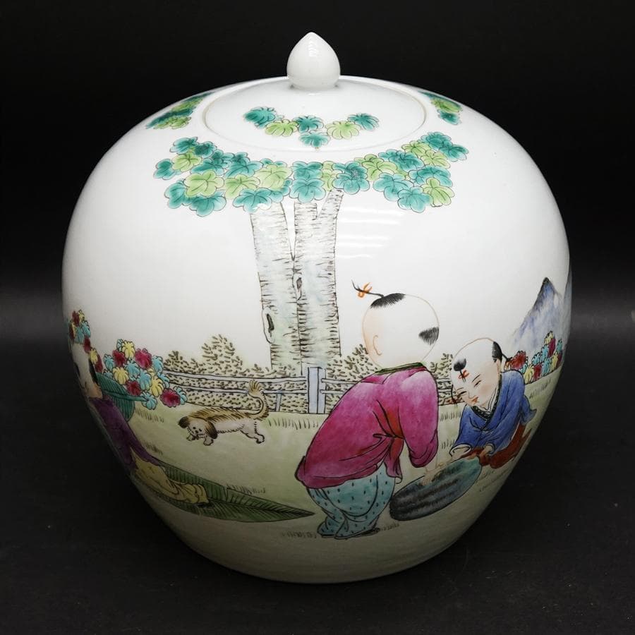 中国美術 中国古玩 蓋付飾壺 将軍罐 沈香壷 壷 唐物 時代 骨董 古美術品