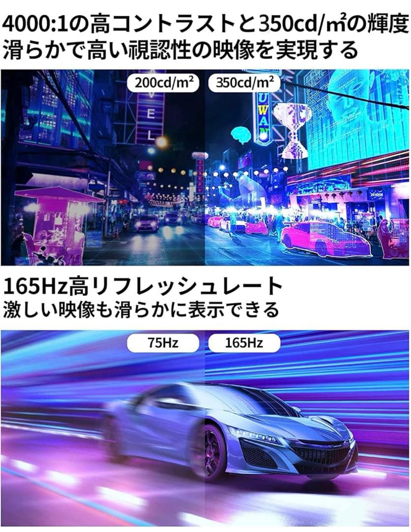 Jlink E27QP4K 165HZ 1ms ゲーミングモニター　27インチ