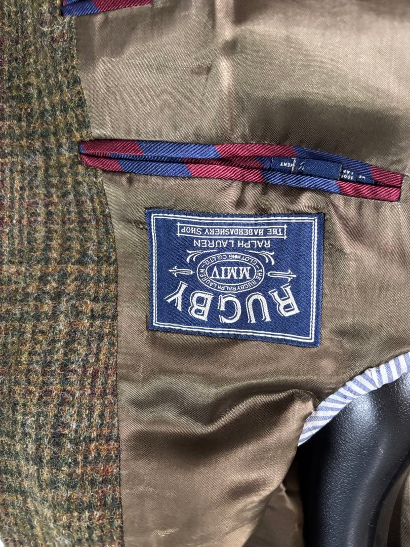 ラルフローレンRUGBY ツイードジャケット カーキブラウン