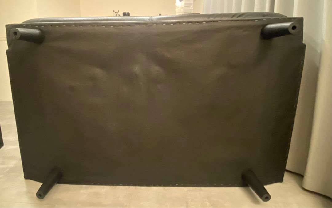 合成皮革 2人用ソファ( MK02KD Nシールド BK)　ブラック