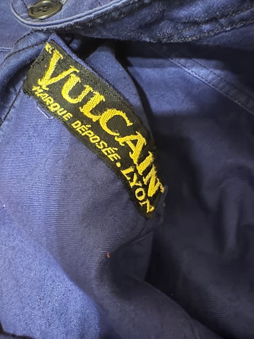 40s ブルーモールスキンジャケット VULCAIN 刺繍タグ フレンチワーク